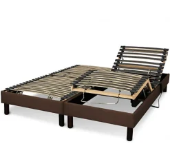 Essenzia Zen Literie électrique Ensemble DETENTE marron - Classic ressorts 2x80x200 Ressorts* Ensemble Sommier Et Matelas