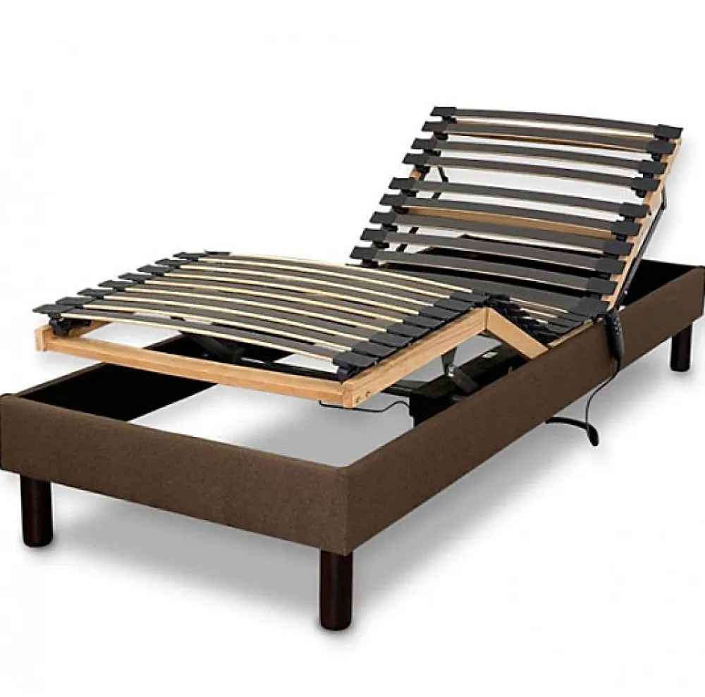 Essenzia Zen Literie électrique Ensemble DETENTE marron - Classic ressorts 2x80x200 Ressorts* Ensemble Sommier Et Matelas