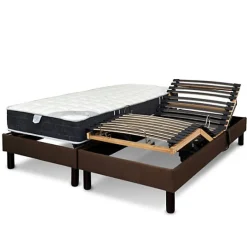 Essenzia Zen Literie électrique Ensemble DETENTE marron - Classic ressorts 2x80x200 Ressorts* Ensemble Sommier Et Matelas