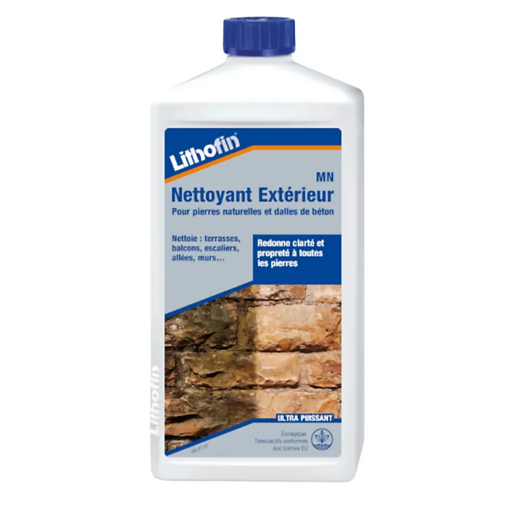 Lithofin MN Nettoyant exterieur - Nettoyant Pour Pierre Naturelle 1L* Nettoyant Et Entretien Pour Sol