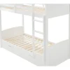 Vente-unique Lits superposés 2 x 90 x 200 cm - 2 tiroirs - Pin et MDF - Blanc + Matelas - LIMODARA* Lit Avec Rangement