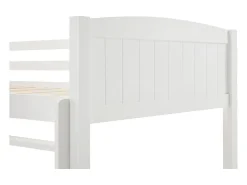Vente-unique Lits superposés 2 x 90 x 200 cm - 2 tiroirs - Pin et MDF - Blanc + Matelas - LIMODARA* Lit Avec Rangement