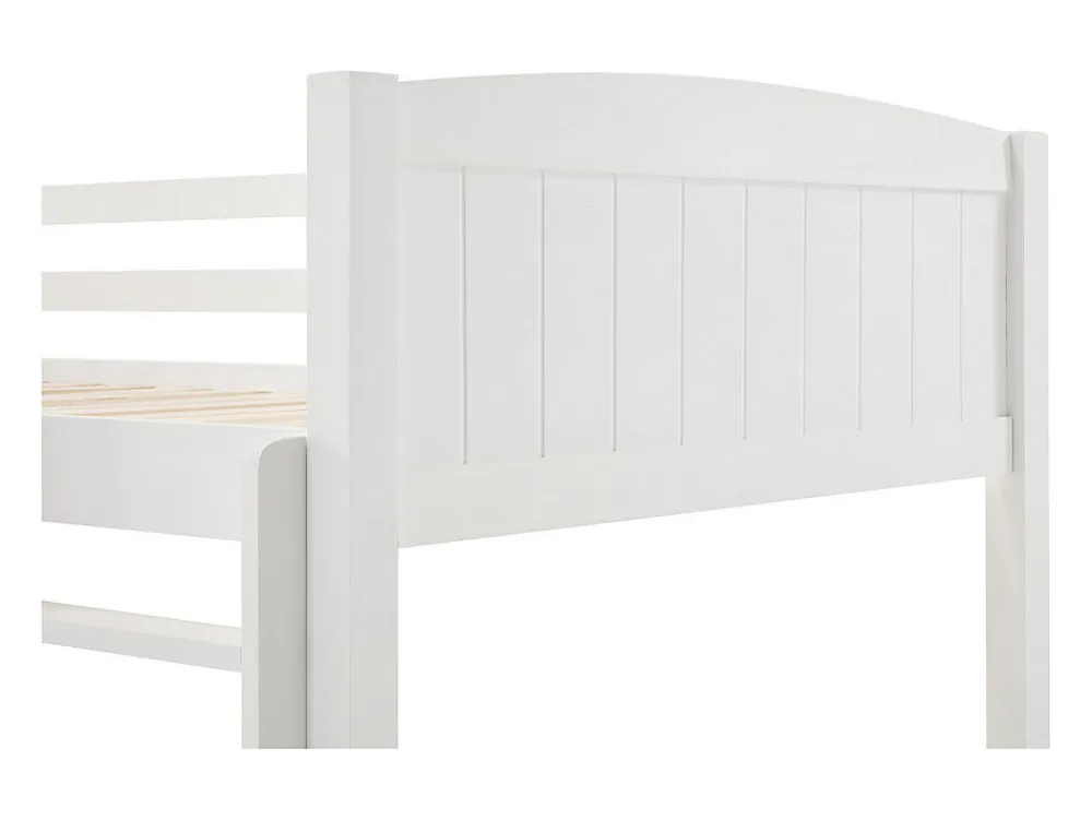 Vente-unique Lits superposés 2 x 90 x 200 cm - 2 tiroirs - Pin et MDF - Blanc + Matelas - LIMODARA* Lit Avec Rangement