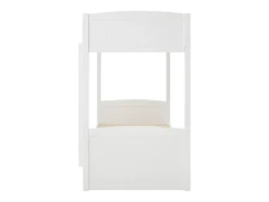 Vente-unique Lits superposés 2 x 90 x 200 cm - 2 tiroirs - Pin et MDF - Blanc + Matelas - LIMODARA* Lit Avec Rangement