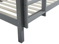 Vente-unique Lits superposés ANICET II - 2 x 90 x 190cm - Pin Massif - Gris + matelas*Enfant Lit Enfant