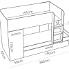 Vente-unique Lits superposés avec tiroir lit gigogne et rangements 3 x 90 x 190 cm - Blanc et rose + matelas - ANTHONY* Lit Avec Rangement