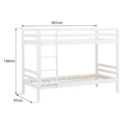 Happy Garden Lits superposés pour enfants 190x90cm blanc avec tiroirs AMBRE -*Enfant Lit Enfant