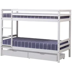 Happy Garden Lits superposés pour enfants 190x90cm blanc avec tiroirs AMBRE -*Enfant Lit Enfant