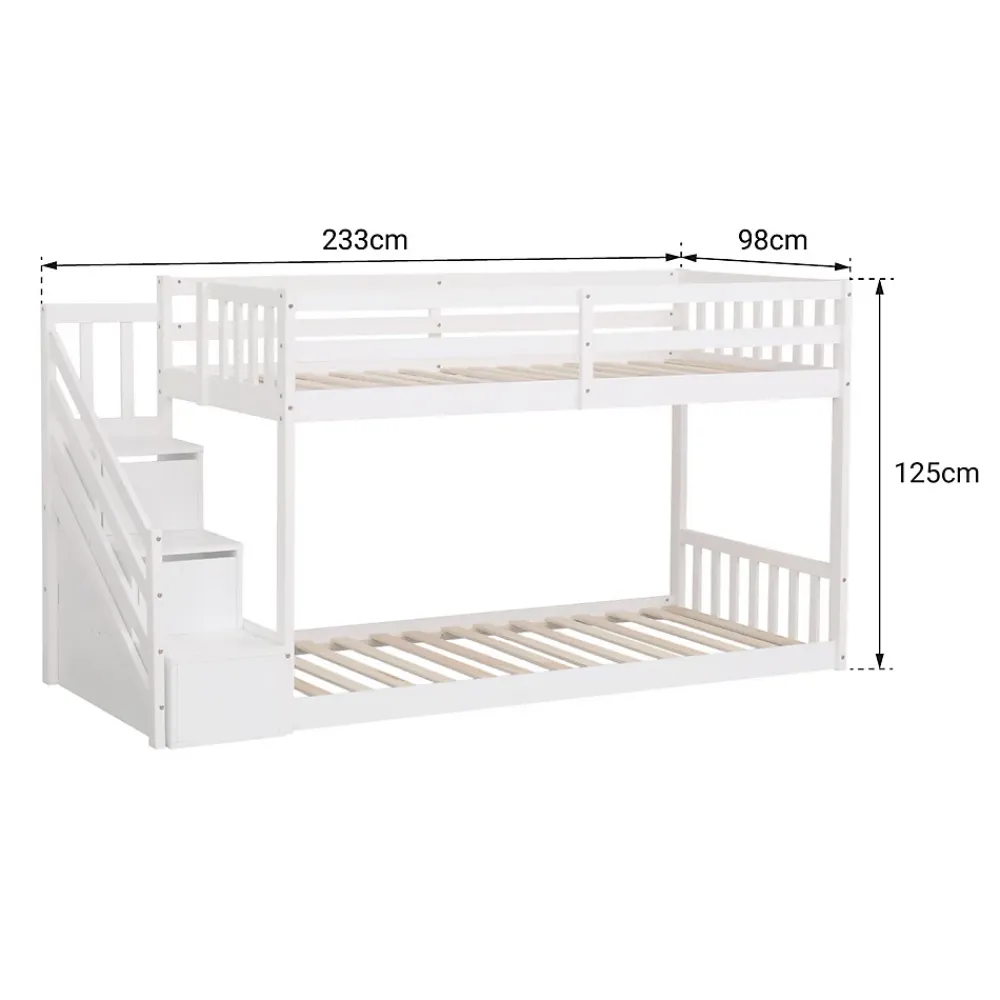 Happy Garden Lits superposés pour enfants 190x90cm blanc CELESTINE -*Enfant Lit Enfant