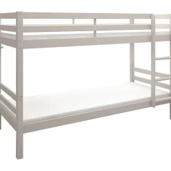 Lits superposés séparables enfant - 2x90x200 cm - Pin massif gris clair - Sommier inclus - ANDO><noscript><img width=