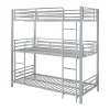 Lits superposés triple 3 x 90 x 190 cm - Métal - Argent - ELOUAN III>Vente-unique Clearance