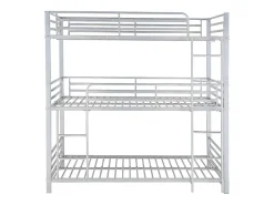 Lits superposés triple 3 x 90 x 190 cm - Métal - Argent - ELOUAN III><noscript><img width=