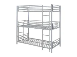 Lits superposés triple 3 x 90 x 190 cm - Métal - Argent - ELOUAN III><noscript><img width=
