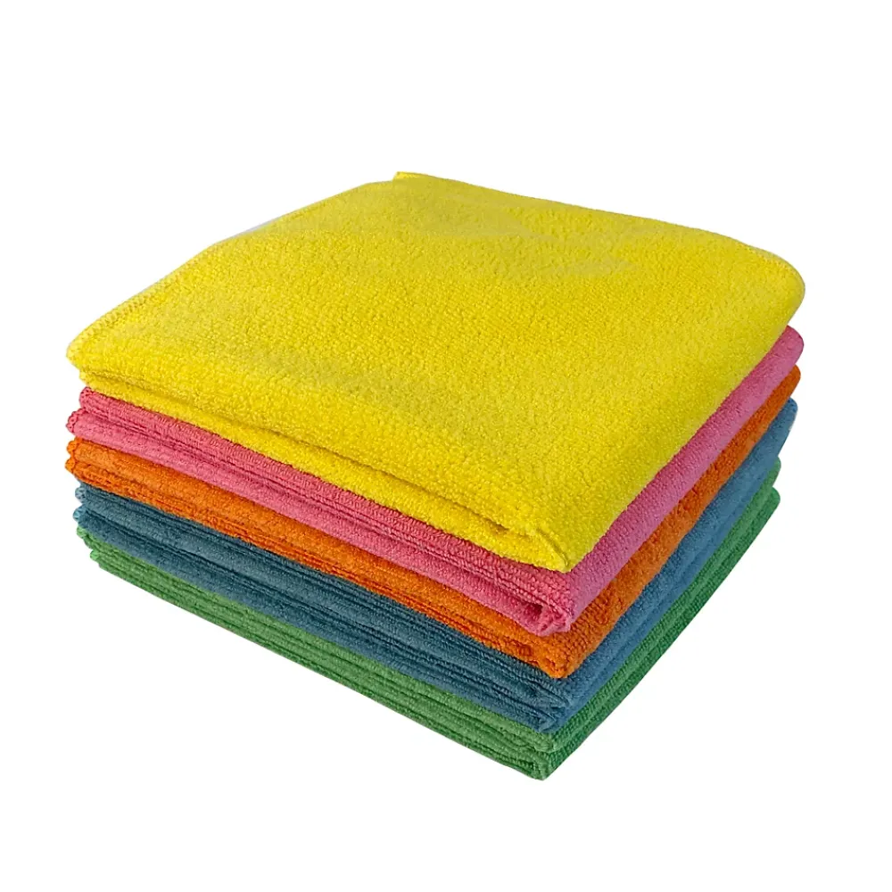 GoodHome Lot 5 chiffons de nettoyage microfibre multicouleur L.40 x l.38cm* Chiffon