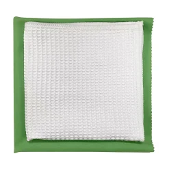 GoodHome Lot 2 chiffons de nettoyage pour vitres microfibre blanc L.32 x l.32cm* Chiffon