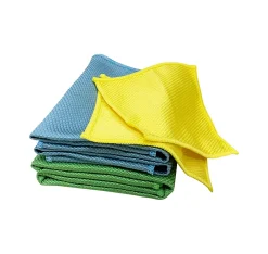 GoodHome Lot 5 chiffons de nettoyage écaille de poisson jaune, vert et bleu L.16 x l.16cm* Chiffon