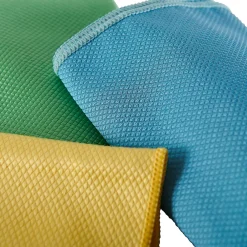GoodHome Lot 5 chiffons de nettoyage écaille de poisson jaune, vert et bleu L.16 x l.16cm* Chiffon