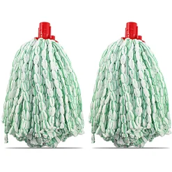 Juanio Lot 2 mop, serpillère à franges pour balai, recharge vadrouille, tête de rechange de balai en microfibre super absorbante- H 30 cm* Serpillère