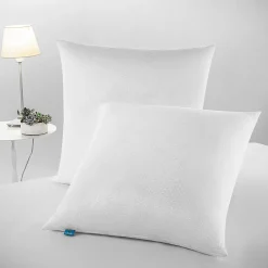 Lot 2 Oreillers 60x60 cm - Tissu Doux Aloe-Vera - Rembourrage copeaux de mousse HR - Mantien Souple><noscript><img width=