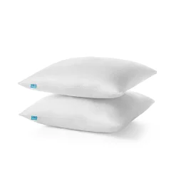 Lot 2 Oreillers 60x60 cm - Tissu Doux Aloe-Vera - Rembourrage copeaux de mousse HR - Mantien Souple><noscript><img width=