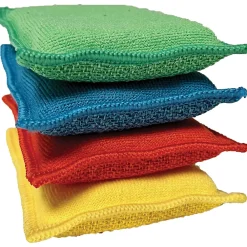 Passat Lot 4 éponges en microfibre recyclée double-face Virtu'O Clean Liseré Vert - jaune, bleu, vert, rouge L.16 x l.10 cm* Eponge