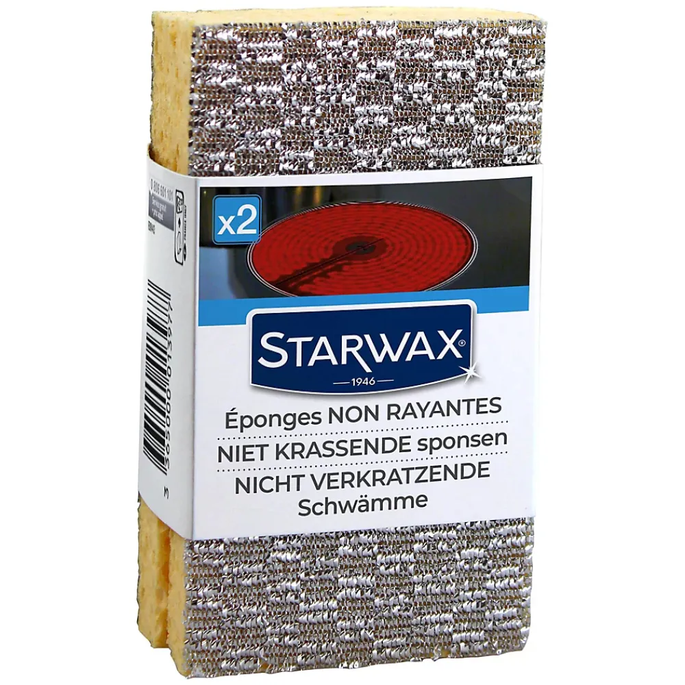 Lot 2 éponges non rayante Starwax L.13,5 x l.11,5 cm* Eponge