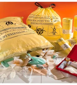 Lot 500 Sacs DASRI Jaune pour déchets à risques infectieux 15L 20L 100L Litres Taille - 20L-DASRI><noscript><img width=