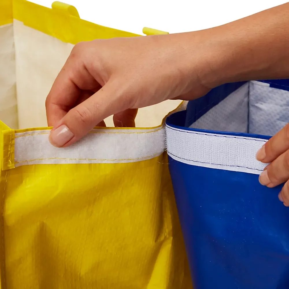 Lot 3 sacs de recyclage ménagers l.31 x H.44 cm bleu, vert et jaune* Sac Poubelle