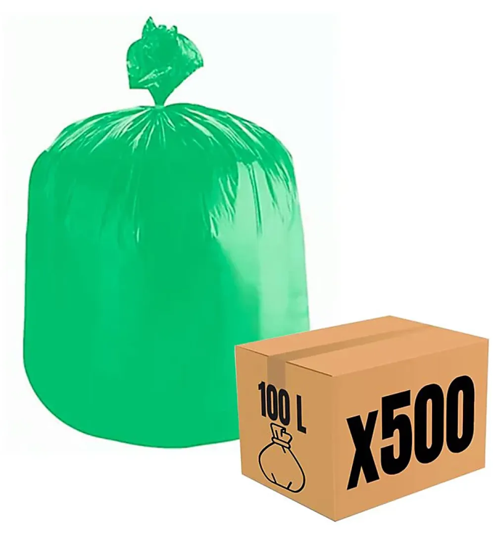 Pro Et Discount Lot 500 sacs poubelle à déchet Rouleaux de 20L 30L 50L 100L 110L 130L Litres Taille - 100L-VERT* Sac Poubelle