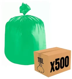 Lot 500 sacs poubelle à déchet Rouleaux de 20L 30L 50L 100L 110L 130L Litres Taille - 110L-VERT>Pro Et Discount New