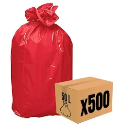 Lot 500 sacs poubelle à déchet Rouleaux de 20L 30L 50L 100L 110L 130L Litres Taille - 50L-ROUGE>Pro Et Discount Hot