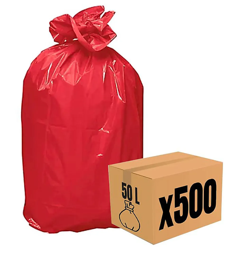 Lot 500 sacs poubelle à déchet Rouleaux de 20L 30L 50L 100L 110L 130L Litres Taille - 50L-ROUGE>Pro Et Discount Hot