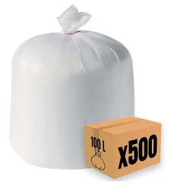 Lot 500 sacs poubelle à déchet Rouleaux de 20L 30L 50L 100L 110L 130L Litres Taille - 100L-BLANC>Pro Et Discount Best
