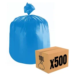 Pro Et Discount Lot 500 sacs poubelle à déchet Rouleaux de 20L 30L 50L 100L 110L 130L Litres Taille - 110L-BLEU* Sac Poubelle