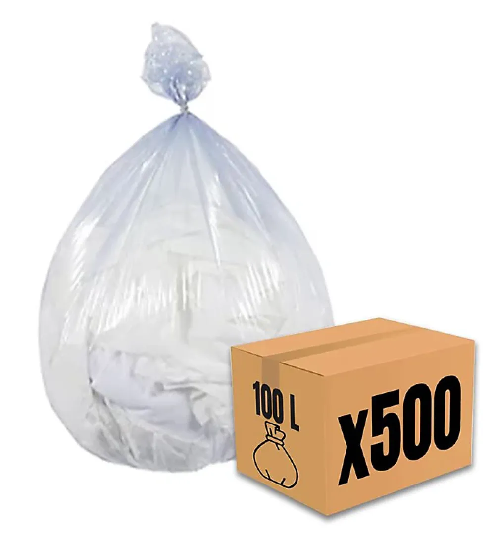 Pro Et Discount Lot 500 sacs poubelle à déchet Rouleaux de 20L 30L 50L 100L 110L 130L Litres Taille - 100L-TRANSP* Sac Poubelle