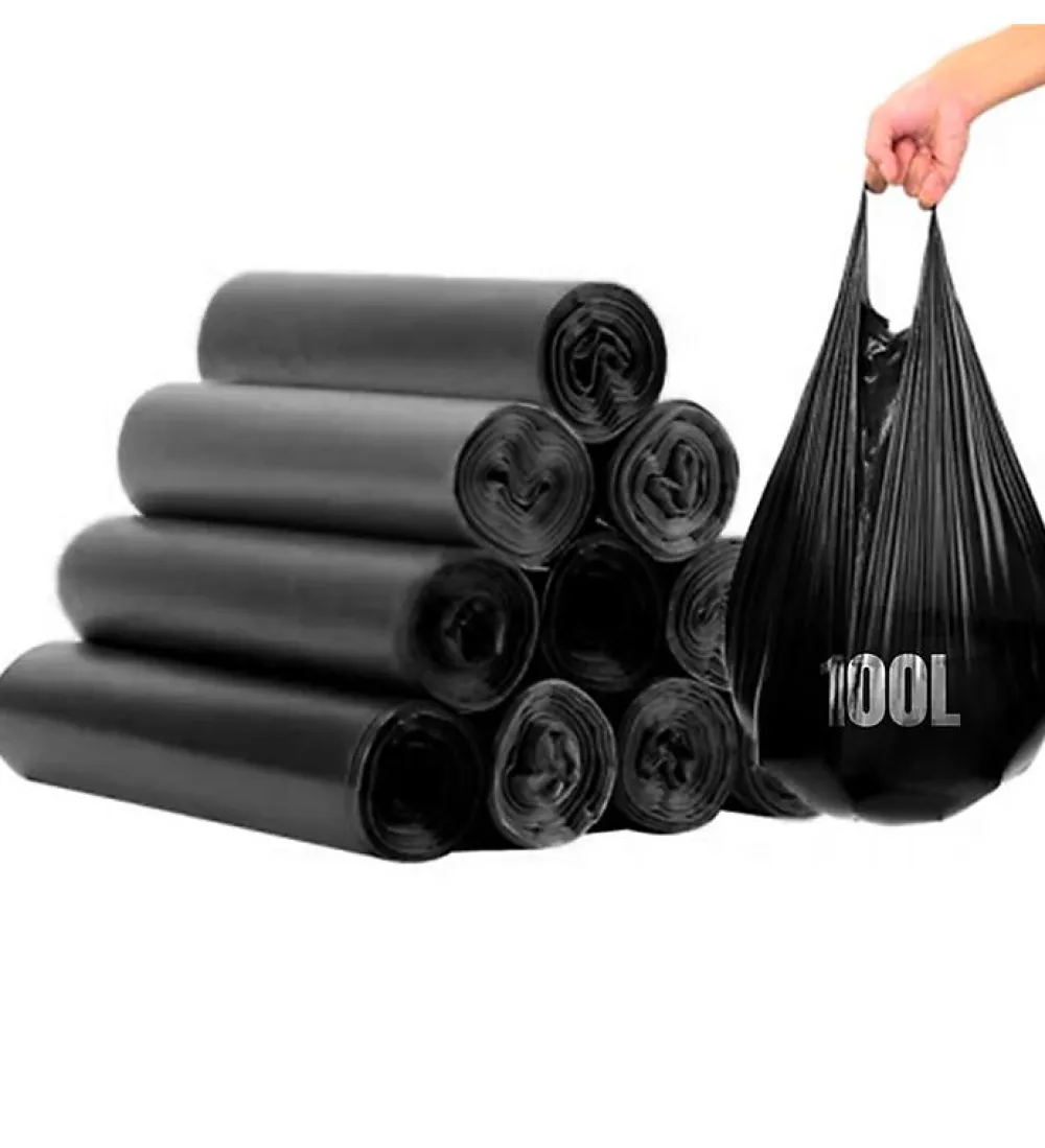 Lot 500 sacs poubelle noirs 110L litres avec anses rouleaux sac à déchets>Pro Et Discount Discount