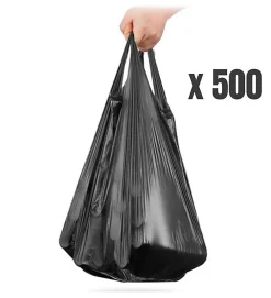 Lot 500 sacs poubelle noirs 110L litres avec anses rouleaux sac à déchets>Pro Et Discount Discount