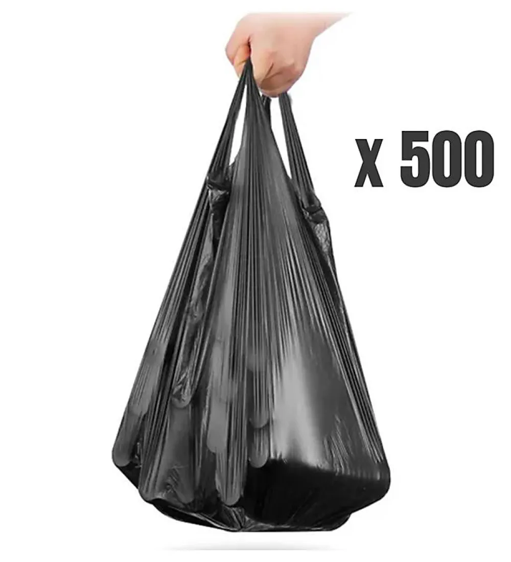 Lot 500 sacs poubelle noirs 110L litres avec anses rouleaux sac à déchets>Pro Et Discount Discount