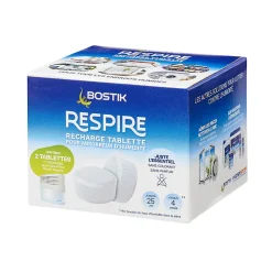 Lot 2 tablettes pour absorbeur d'humidité Respire 25m²>Bostik New