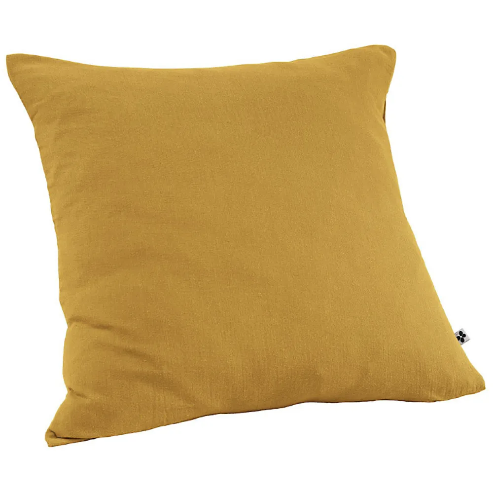 Meubletmoi Lot 2 taies d'oreillers 60x60 cm double gaze de coton jaune - PEPA 1* Taie D'Oreiller