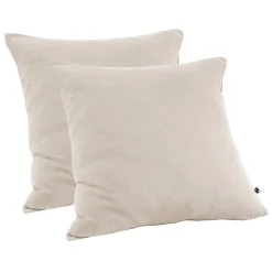 Meubletmoi Lot 2 taies d'oreillers 60x60 cm double gaze de coton écru - PEPA 1* Taie D'Oreiller