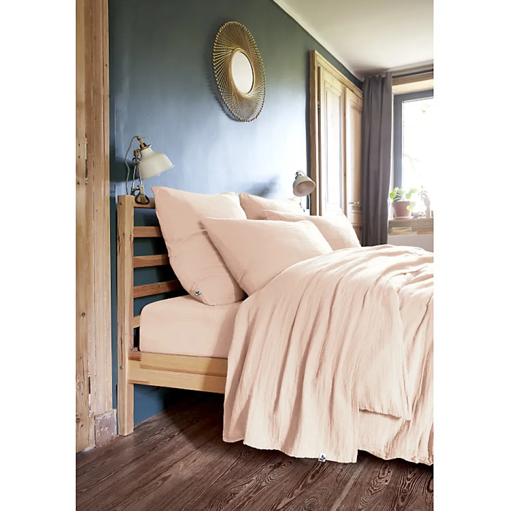 Meubletmoi Lot 2 taies d'oreillers 60x60 cm double gaze de coton rose - PEPA 1* Taie D'Oreiller
