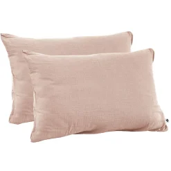 Lot 2 taies d'oreillers 50x70 cm double gaze de coton rose - PEPA 2>Meubletmoi