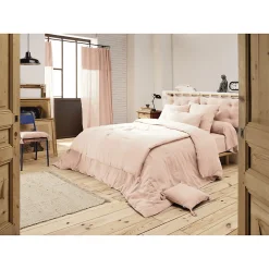 Lot 2 taies d'oreillers 50x70 cm double gaze de coton rose - PEPA 2>Meubletmoi