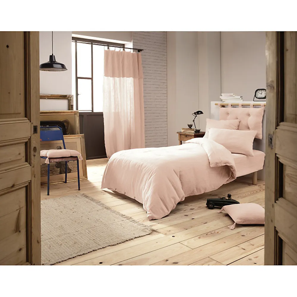 Lot 2 taies d'oreillers 50x70 cm double gaze de coton rose - PEPA 2>Meubletmoi