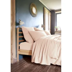 Lot 2 taies d'oreillers 50x70 cm double gaze de coton rose - PEPA 2><noscript><img width=