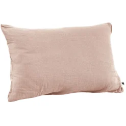 Lot 2 taies d'oreillers 50x70 cm double gaze de coton rose - PEPA 2><noscript><img width=