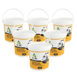 Ti'Pi Lot 6 x entretien biologique pour urinoir sans eau en pot de 175 lingettes - Produit 2 en 1 - Nettoyant et détartrant* Déboucheur
