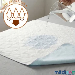 Lot de 2 Alèses Imperméables 90x85 cm - Adulte Sénior - Lavage à 90C - Grande absorption - Oeko-Tex>Sweetnight Best