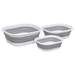Lot de 3 Bassines Retractable Grises 3+5+10L - Gris->5Five Sale